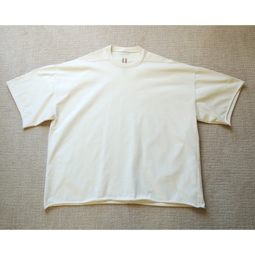 Rick Owens Natural Organic Cotton Oversized T-Shirt RU01B1283-BA One Size US